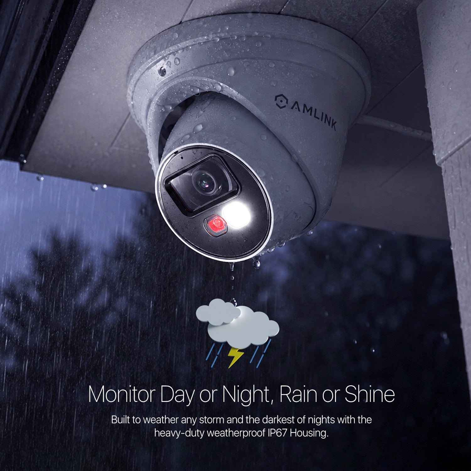 AMLINK 5MP Security AI IP PoE Camera, Night Color 100ft, Human/Vehicle Detection, NDAA Compliant, Indoor Outdoor Surveillance Turret, 2-Way Audio, Support 256GB MicroSD, Deterrent, 20fps AL5M-T5171EW