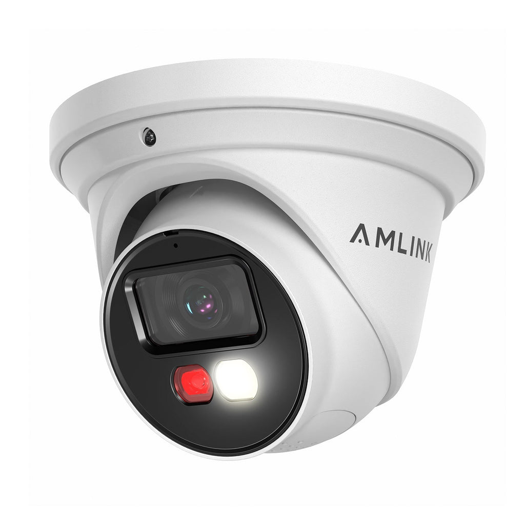 AMLINK 4K/8MP Security AI IP PoE Camera, Night Color 100ft, Human/Vehicle Detection, NDAA Compliant, Indoor Outdoor Surveillance Turret, 2-Way Audio, Support 256GB MicroSD, Deterrent, AL8M-T8198EW