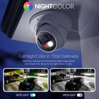 AMLINK 4K/8MP Security AI IP PoE Camera, Night Color 100ft, Human/Vehicle Detection, NDAA Compliant, Indoor Outdoor Surveillance Turret, 2-Way Audio, Support 256GB MicroSD, Deterrent, AL8M-T8198EW